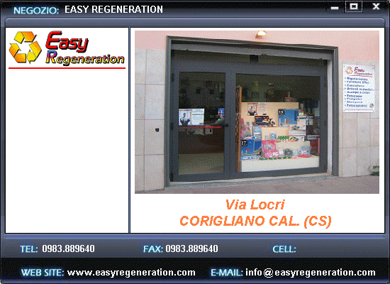 Easy Regeneration - Corigliano Calabro (CS) - Rigenerazione cartucce - Forniture uffici - Cancelleria - Articoli Scolastici - Stampe a colori - Fotocopie - Computer - Stampanti - Fotocopiatrici